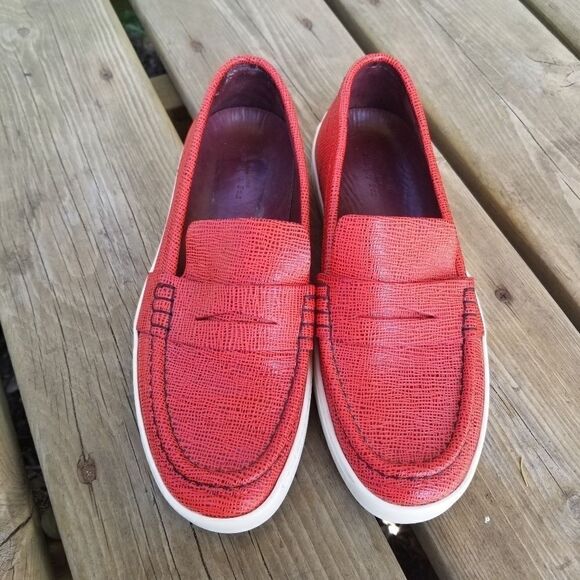 Rag & Bone Colby Red Leather Penny Loafer Sneaker - Picture 2 of 9